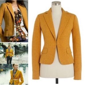 J. Crew Vintage Mustard Yellow Wool Blazer Size 6 Small Perfect Condition